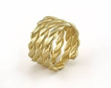 Swirl Adjustable Ring - Raw Brass 17mm 6.5US inner size 3015