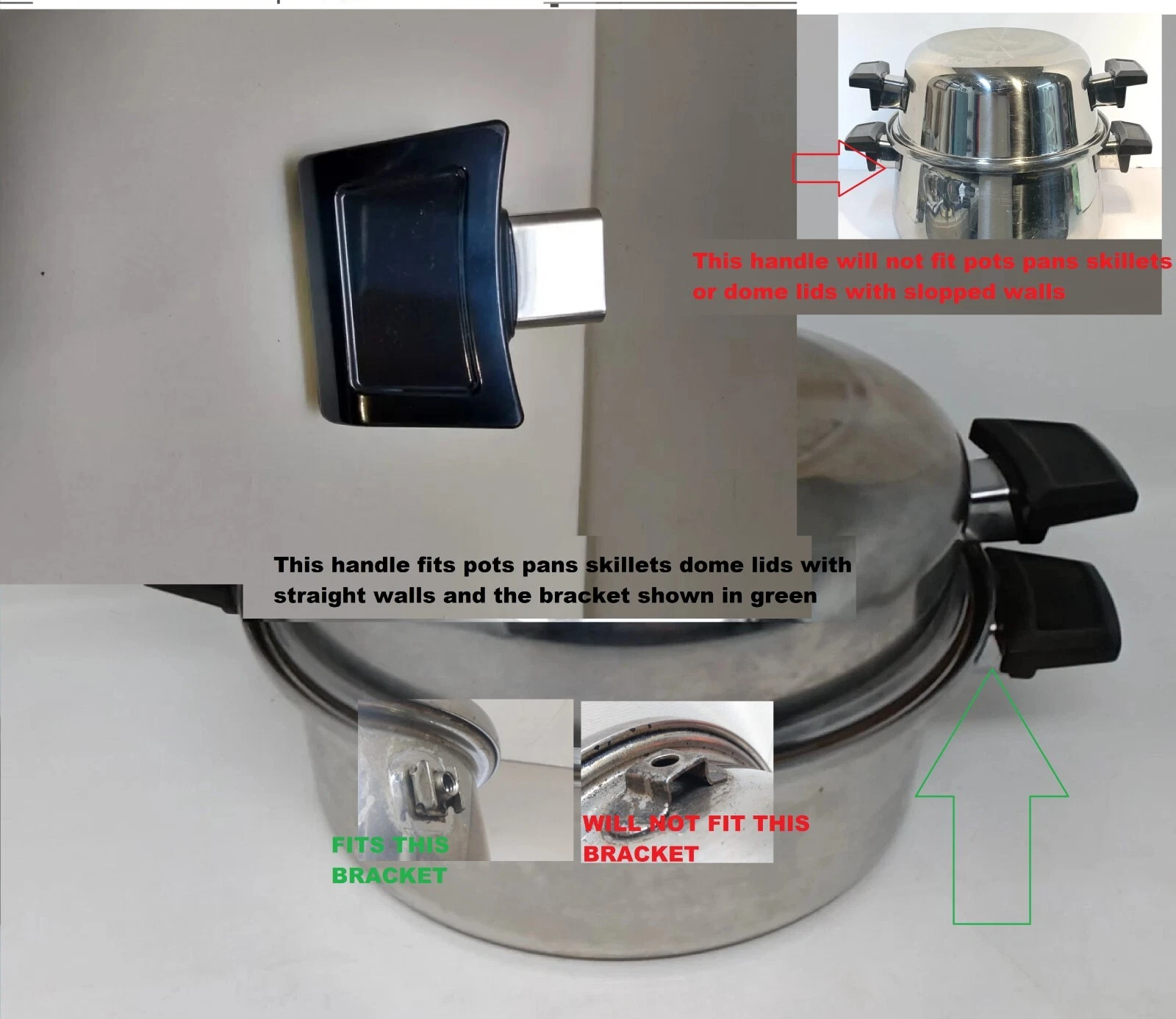 Replacement Short Handle for Permanent Stockpot Skillet Side Saucepan 1pc**