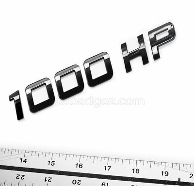 1 - NEW 3D Adhesive Gloss Black Lettering Emblem Side 1000 HP Horsepower BADGE
