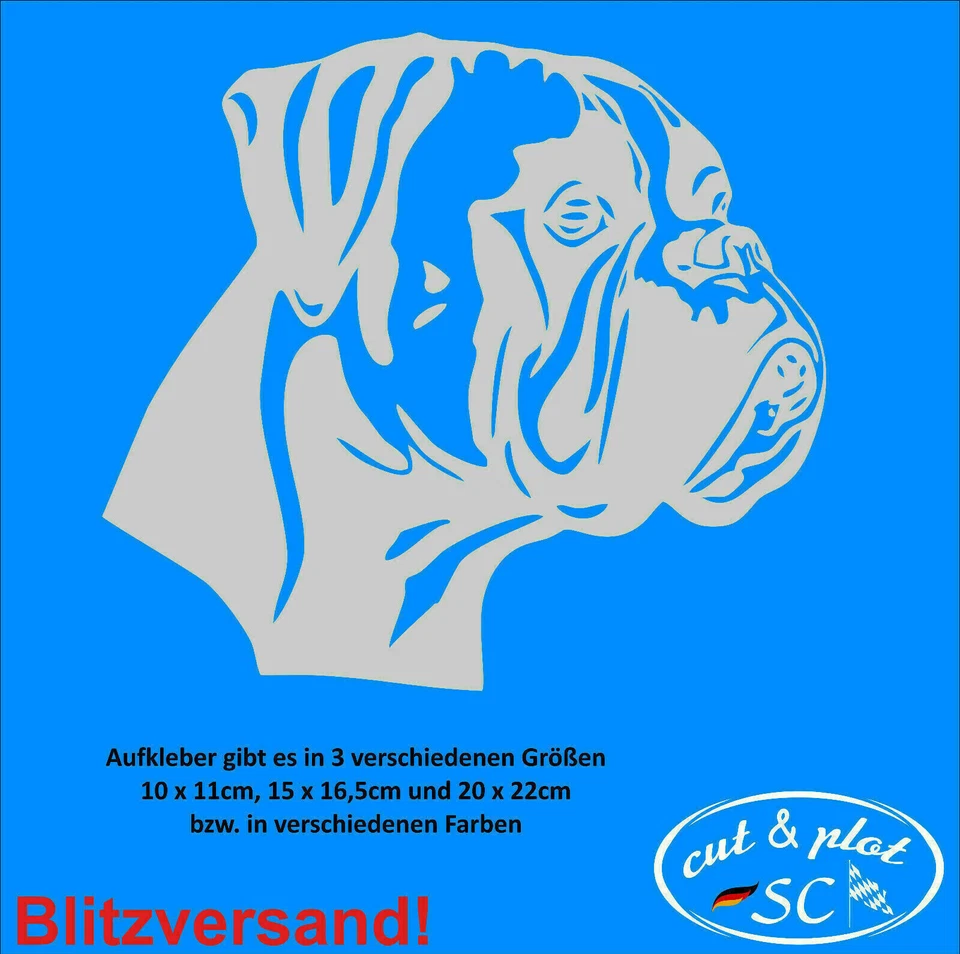 deutscher Boxer Aufkleber Auto Tattoo Boxer Hund Dog Sticker Autoaufkleber SC055 - Bild 3 von 4