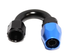 BLACK/BLUE -8AN AN8 180 Degree Swivel Oil/Fuel/Gas Line Hose End Fitting Adapter