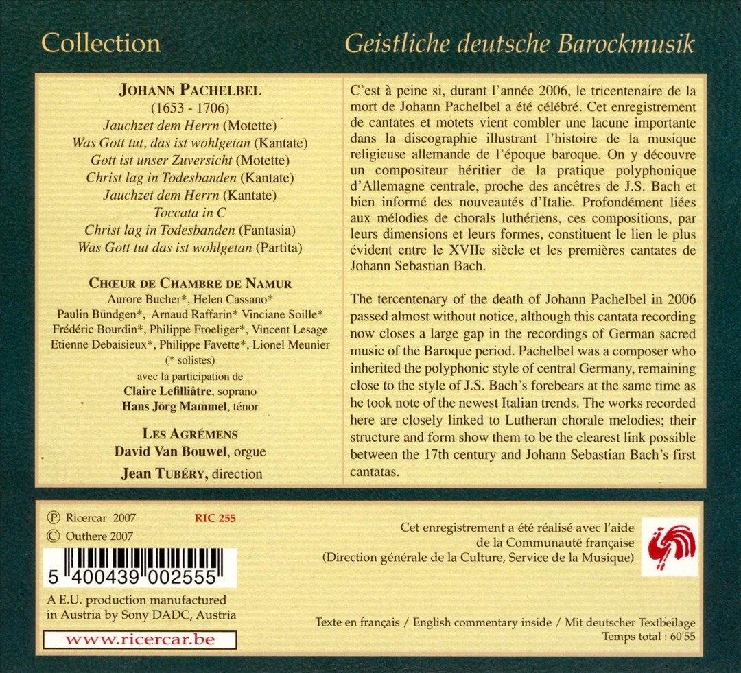 NAMUR Chamber Choir performs Pachelbel's Christ lag in Todesbanden on new CD