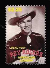 Local Post - Roy Rogers Cowboy Movie Star Poster Stamp - $2.25 Value