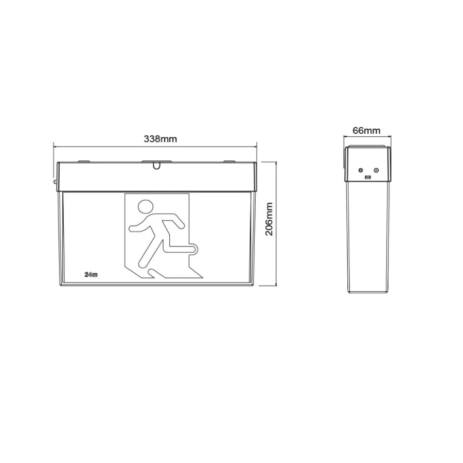 Standard Emergency Exit Sign Light LED Ceiling Mount Running Man Double Sided - image 2 of 4