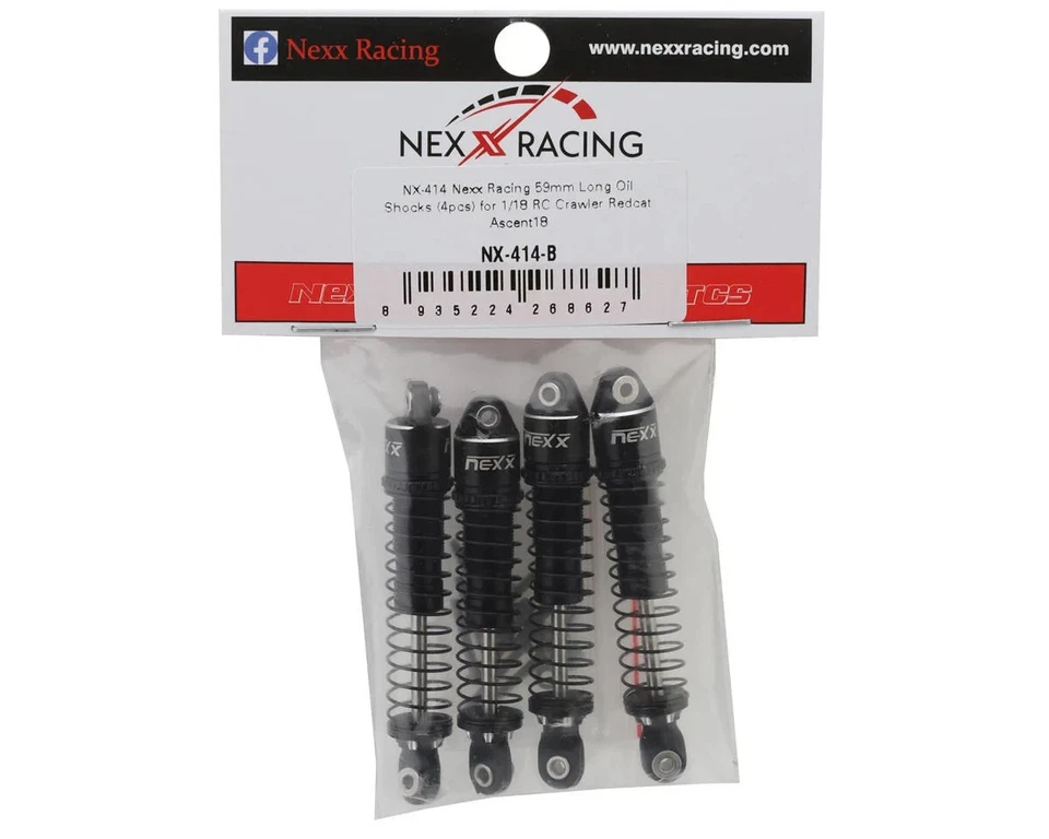 NEXX Racing Redcat Ascent18 Long Travel Aluminum Oil Shocks Black 59mm - Image 2 of 2