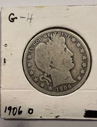 1906 O 50C Barber Silver Half Dollar - Good condition