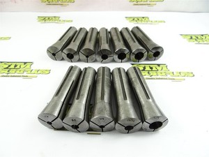 12 ASSORTED R8 COLLETS 7/32" TO 11/16" SIZE RANGE BRIDGEPORT