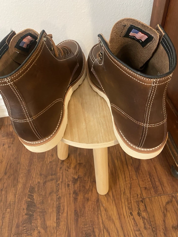 Botas masculinas Thorogood American Heritage 6" Moc Toe, marrom, tamanho 10 1/2 D - Imagem 4 de 4