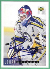 1995-96 Upper Deck Hockey *SIGNED* ~ Card#94 ~ Johan Hedberg ~Penguins