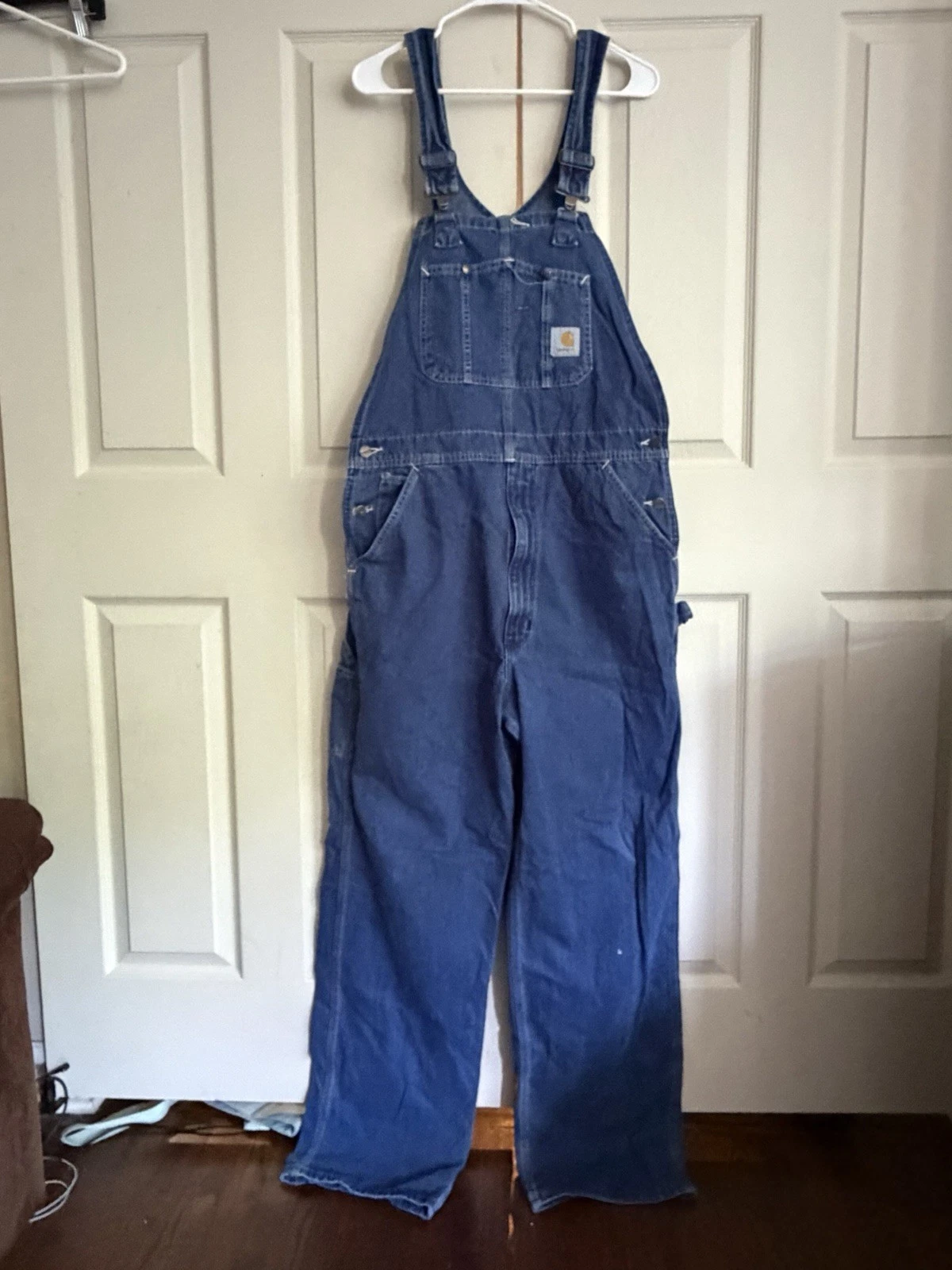 Carhartt Mens Denim Bib Overalls - Blue (R07DST) Mens Size 36x34