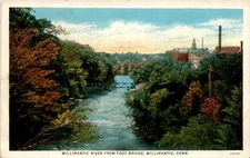 Willimantic River, Foot Bridge, Willimantic, Conn, American Art Post Postcard