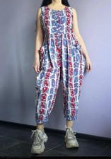Women Laura Ashley Jumpsuit White Cotton XS