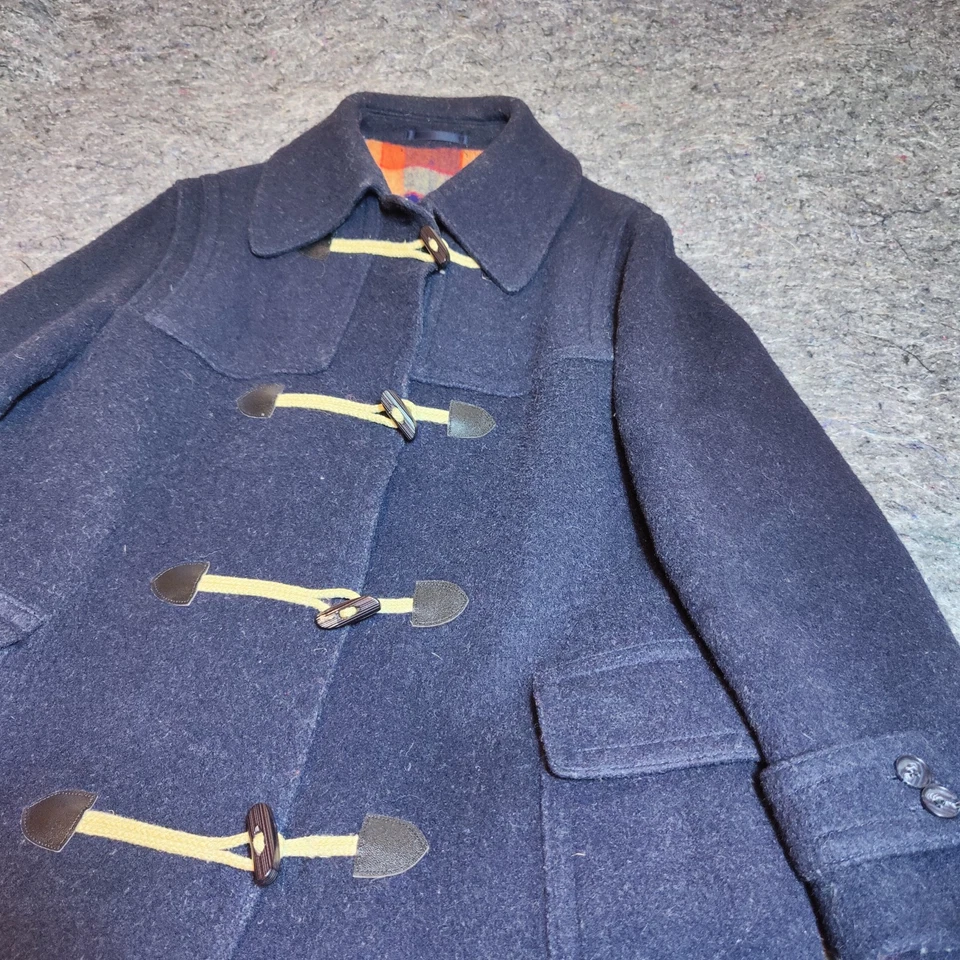 Abrigo de Lona de Lana Lodenfrey Botones Palanca Forrado a Cuadros De Colección Hecho en Austria Talla L Foto 3 de 4