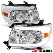 Fit 2005-2011 Toyota Tacoma LED Tube Headlights Headlamps Left+Right 06 07 08 09