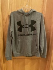UA Under Armour Men's Fleece Big Logo Hoodie Sweatshirt Size M Gray