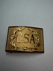 CSA Civil War Style Belt Buckle Brass Tone Laurel Wreath Confederate Replica