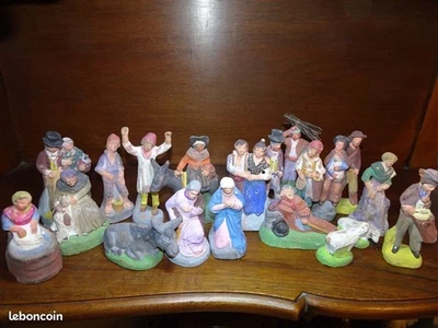 9 cm lot santon 1950 60 argile ancien rare Marius Chave Aubagne crèche Provence - Photo 1/4