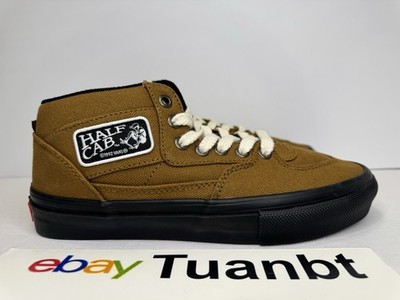 BRAND NEW Vans Half Cab Men's Mid Canvas Skateboarding Shoes Brown/Black