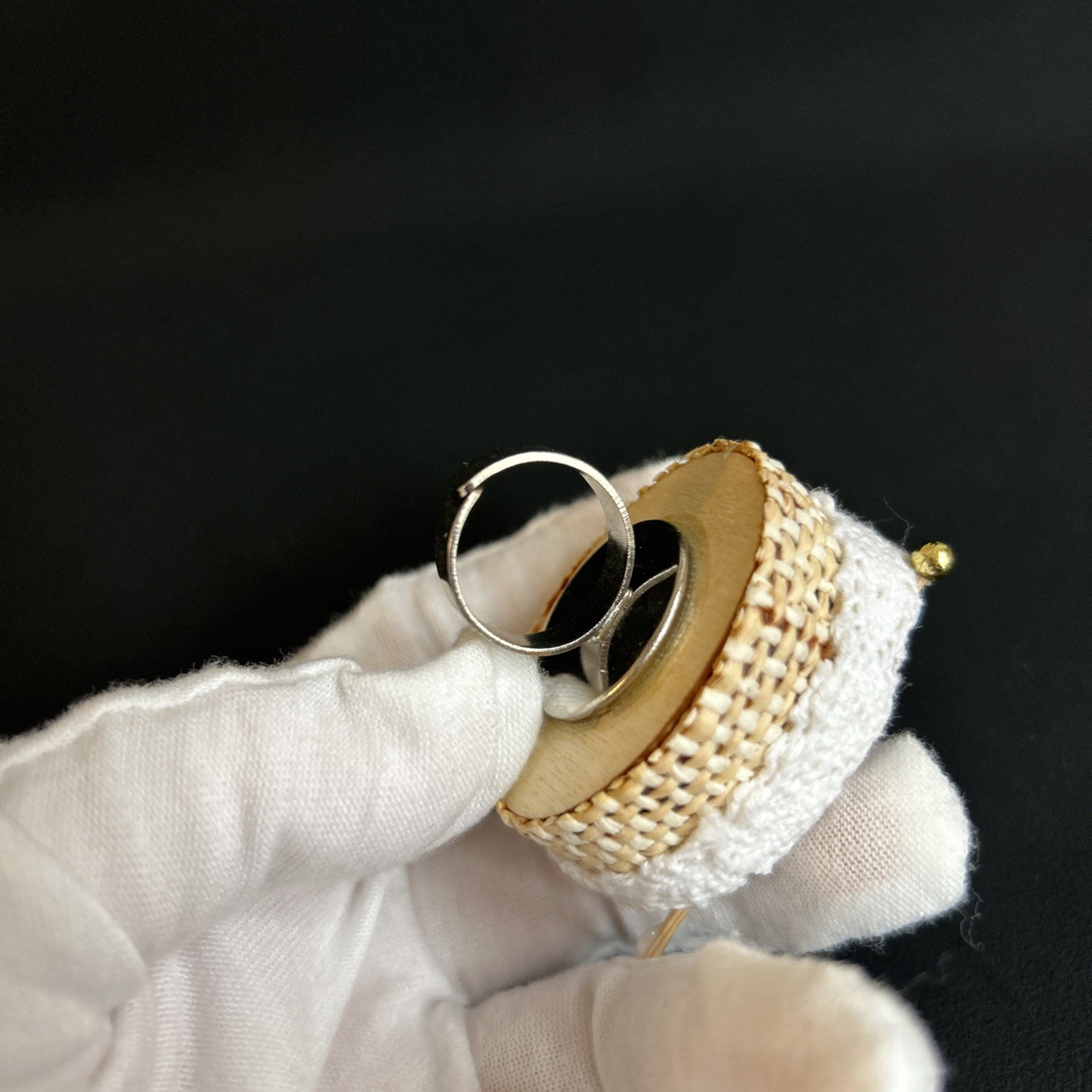 Handmade Adjustable Ring Designer Style Sewing Ba… - image 7