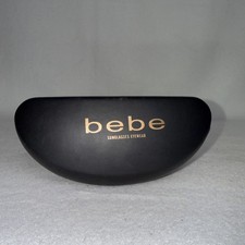 Bebe Hard Shell Glasses Case Only Black w/ Gold Lettering Clam Shell Case-