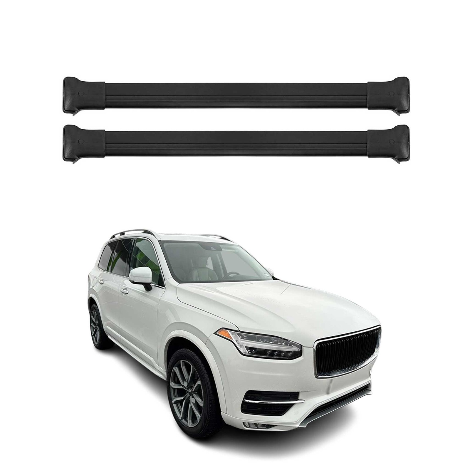 Barres de toit profilées alu noir OMAC haut de gamme pour Volvo XC90 II