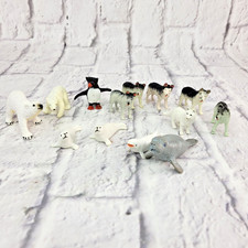 Vintage 90s Safari Ltd Wildlife Arctic Animal Figurine Set Of 13 Wolf Polar Bear
