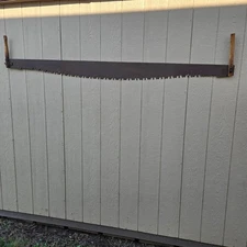 Antique RARE 7" H. Disston Sons Pat. 1871 2 Man Crosscut Lumberjack Logging Saw