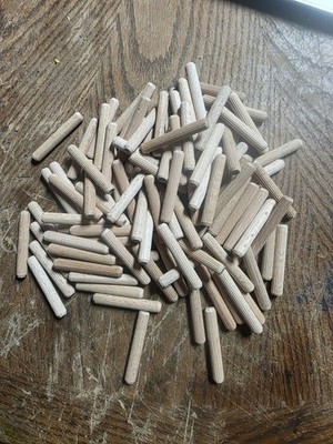 5/16'' x 2'' grooved / fluted, wooden, dowel pin, qty -100, 250, 500, 1000 