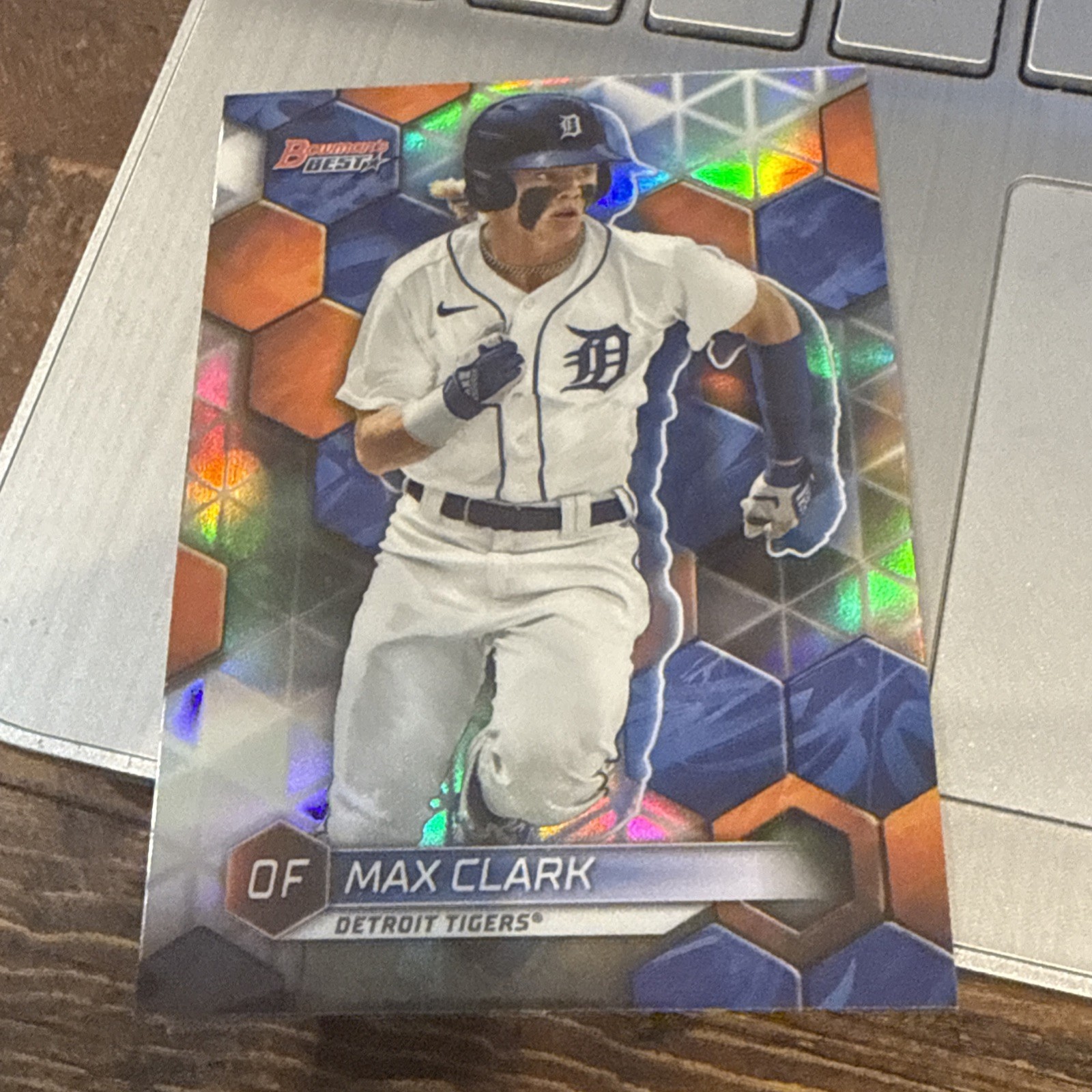 Max Clark Topps 2023 Bowman's Best Refractor #TP-23 Detroit Tigers Baseball Card