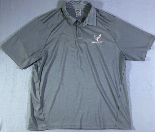 Chevy Corvette Z06 Polo Mens 2XLarge XXL Grey Short Sleeve Golf Shirt Stormtech