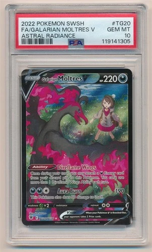 2022 POKEMON SWSH ASTRAL RADIANCE FULL ART GALARIAN MOLTRES V #TG20 PSA 10 GEM
