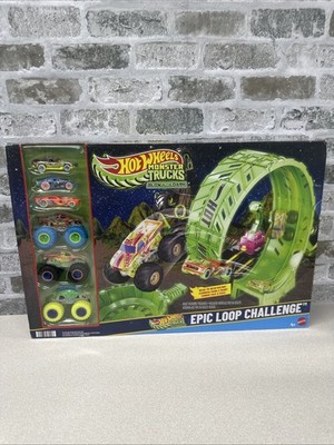 Hot Wheels Monster Trucks Glow-in-Dark Epic Loop Challenge Playset Toys