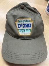 Pennsylvania DCNR State Parks Hat Green Canvas Leather Strap Made in USA HS7108