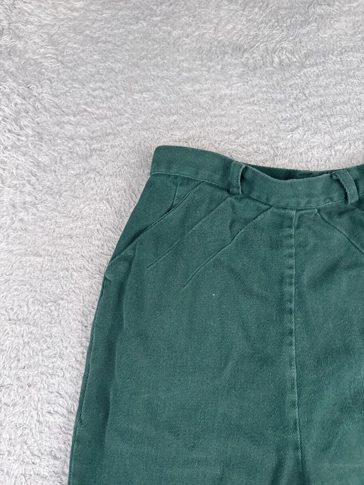 VINTAGE Girl Scout Shorts Girls 22 Green Elastic Waist USA Official Uniform 22x7 - Image 4 of 4