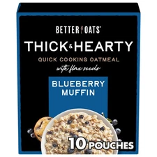 Post Better Oats Thick & Hearty Whole Grain Instant Oatmeal with Flax Seeds,