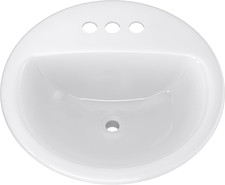 PF194R Rockaway 19" Circular Vitreous China Drop in Bathroom Sink with Overflow
