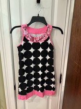 Justice Pink And Black Dress Size 10 Preowned SKU WR Sequins Around Collar