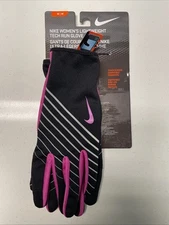 Nike Dri-Fit Lightweight Tech Run Gloves Women Black/Pink/Silver Medium