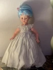 FURGA Doll 15” RARE Vintage BLUE HAIR  UPDO ORIGINAL CLOTHING ITALY