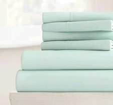 New ienjoy Home Microfiber Cal King Sheet Set 6 Piece Mint Green Ultra Soft