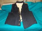 CIVIL WAR ERA BLUE WOOL VEST,  WITH ALL THE BUTTONS