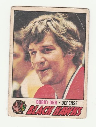 1977-78 OPC #251 BOBBY ORR, BLACK HAWKS, POOR