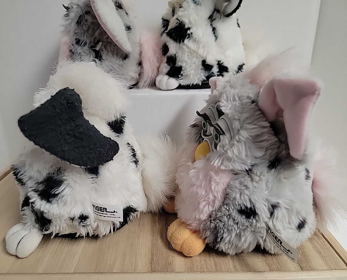 Farby好き　4体セット 80s チャブルス ヴィンテージぬいぐるみファービー VINTAGE Lot of 4 FURBY FURBIES Spotted Gray Pink White 70-800