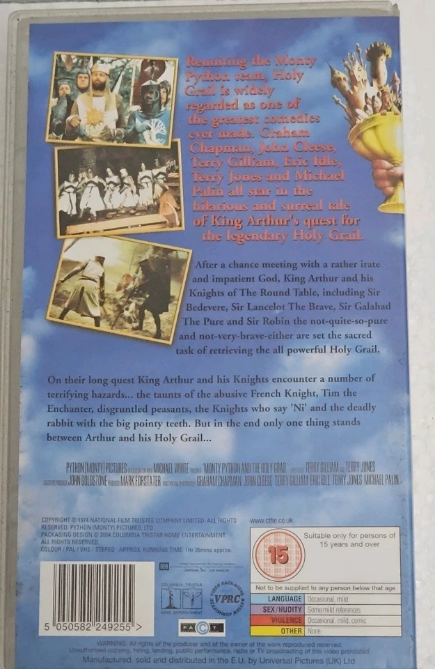 Monty Python and The Holy Grail VHS Video Tape Movie Film Cert 15 - Image 3 of 4