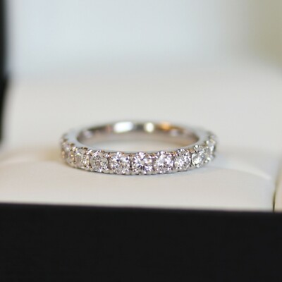 2,18 TCW Rundschliff Lab Created Moissanit Verlobungsring 14k Weißgold plattiert
