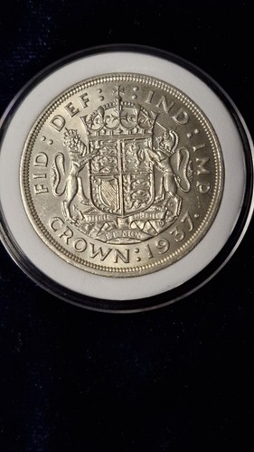 King George Vi silver crown coin , brilliant uncirculated, in protective capsule - Picture 2 of 16