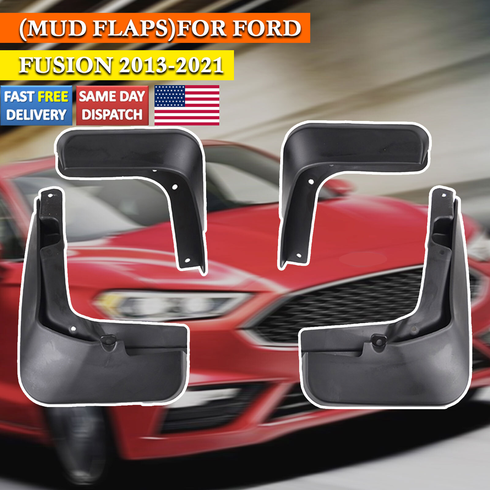 Mud Flaps Front Rear For 2013-2021 Ford Fusion Splash Guards Mudguards Body Kit-image