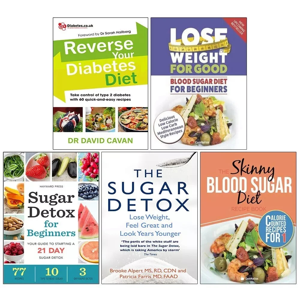 Reverse Your Diabetes Diet, Blood Sugar Diet, Sugar Detox,The Skinny 5 Books Set