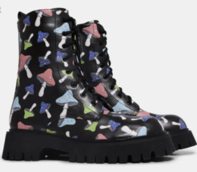 New Ladies Koi Portobello Alliance Mushroom Boots Vegan Size