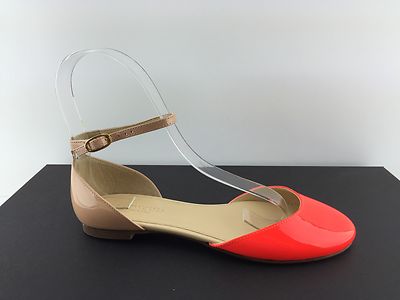J. Crew CrewCuts Girls Beige/Neon Persimmon Pattern  Leather Sandals 13